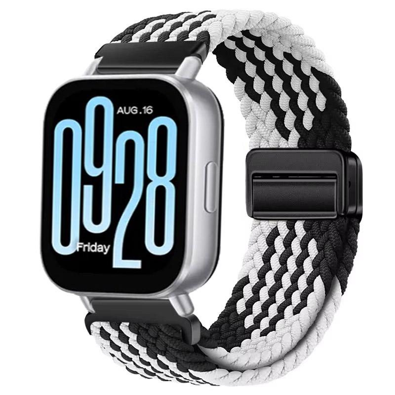 Magnetisches Nylonarmband für Redmi Watch 5 Active Smartwatch-Armband Geflochtenes Armband Armband für Xiaomi Redmi 5 Lite Zubehör for 22mm band schwarz weiße