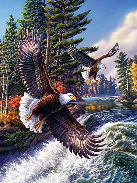 Diamant-Mosaik-Tier-5D-Diamant-Malerei, Handarbeit, Diamant-Malerei, voller Bohrer, rund 15*20cm