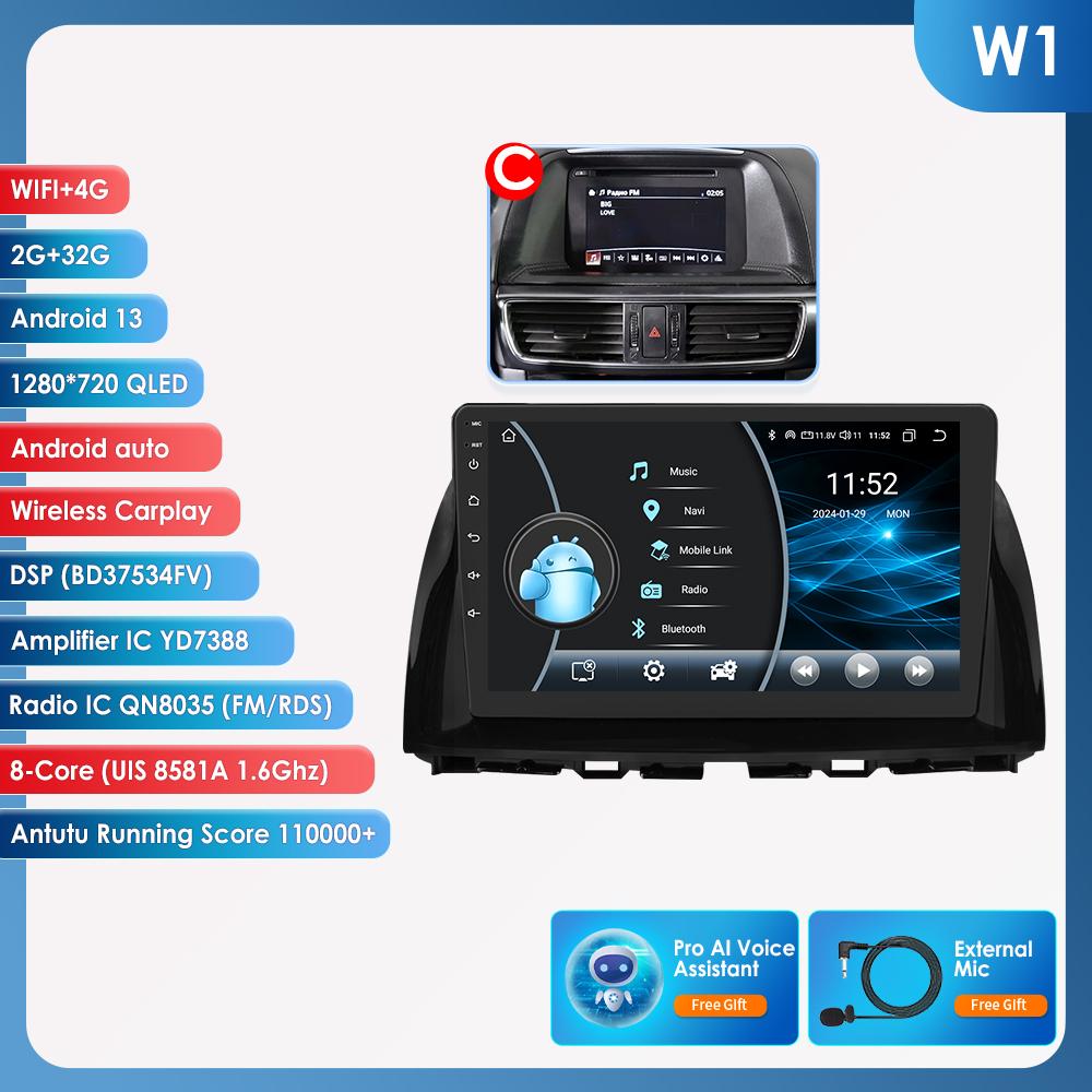 Hizpo Für Mazda CX5 CX-5 CX 5 2012 - 2015 Autoradio Multimedia Video Player Navigation Android 10 Kein 2DIN 2 DIN Carplay 4G-LTE RDS Intelligenter DVR DAB W1 C 8Core 2G 32G AI