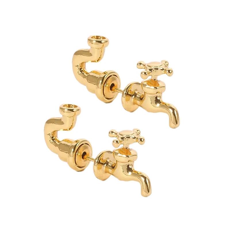Industrieller Punk Wasserhahn Form Ohrstecker Für Männer Frauen Gothic Piercing Ohrring Persönlichkeit Halloween Modeschmuck