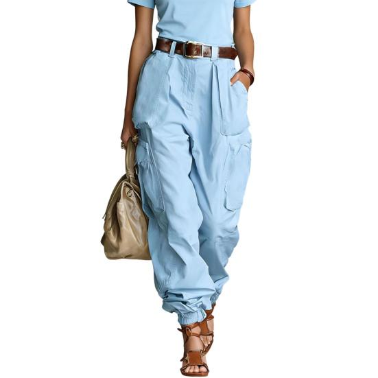Cargo-Hose Verstellbare Beinöffnungen Volle Knöchellänge Seitentaschen Baggy-Hose Einfarbige Locker geschnittene Streetwear Freizeit-Hose XXL white