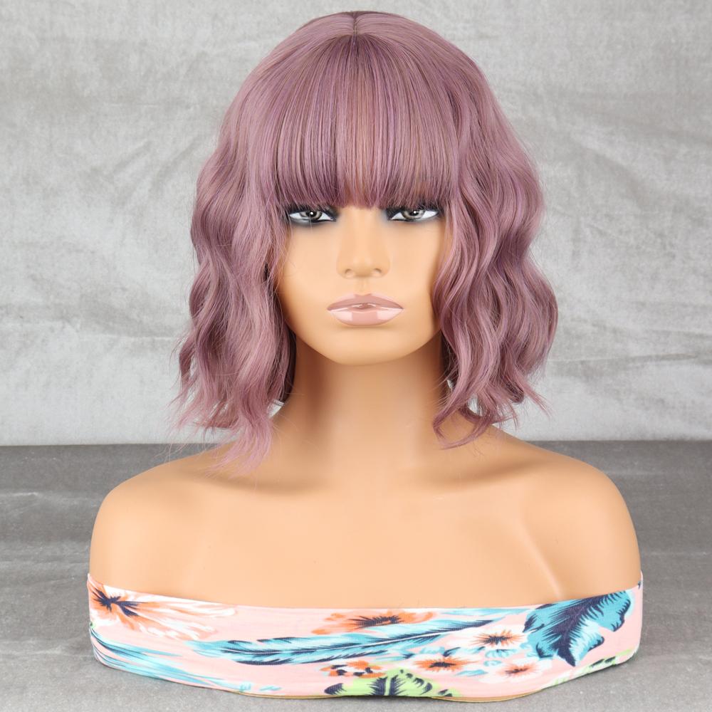 LISI HAIR Damen-Perücke, kurz, Kunstfaser, mit Pony, halb schwarz, halb weiß, Perücke, Halloween, Party, Cosplay, Lolita-Perücke China