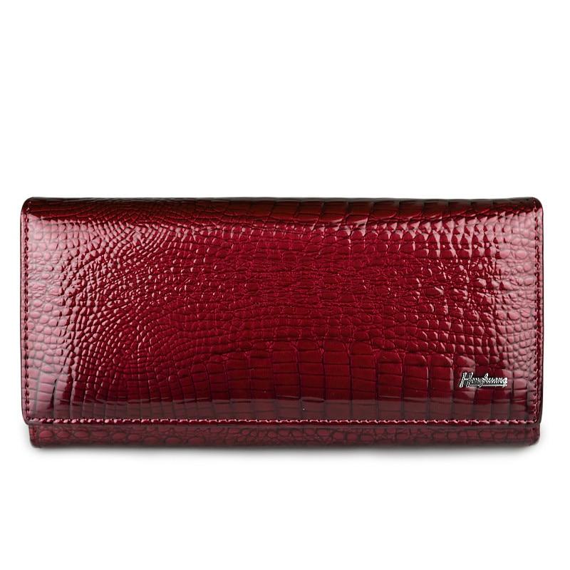 Damen-Geldbörsen aus echtem Leder, Damen-Geldbörse mit Haspe, Alligator-Geldbörse, lange Geldbörsen, Kartenhalter, Damen-Geldbörsen, Clutch 18.5*9.5*3.5cm wein rot