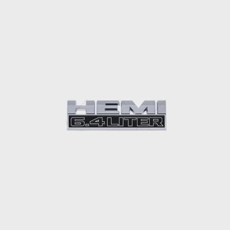 1X Metall 3D Autoaufkleber 5,7 LITER HEMI Emblem Abzeichen Aufkleber für Challenger RAM 1500 2500 3500 Autozubehör 6.4 silver black