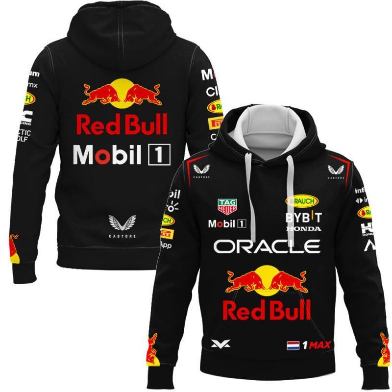 Amerikanische High Street Herren Herbst Renn- und Motorradbekleidung, Red Bull Nischenstil, Vielseitiges Oberteil, Neuer bedruckter Langarm-Stil S