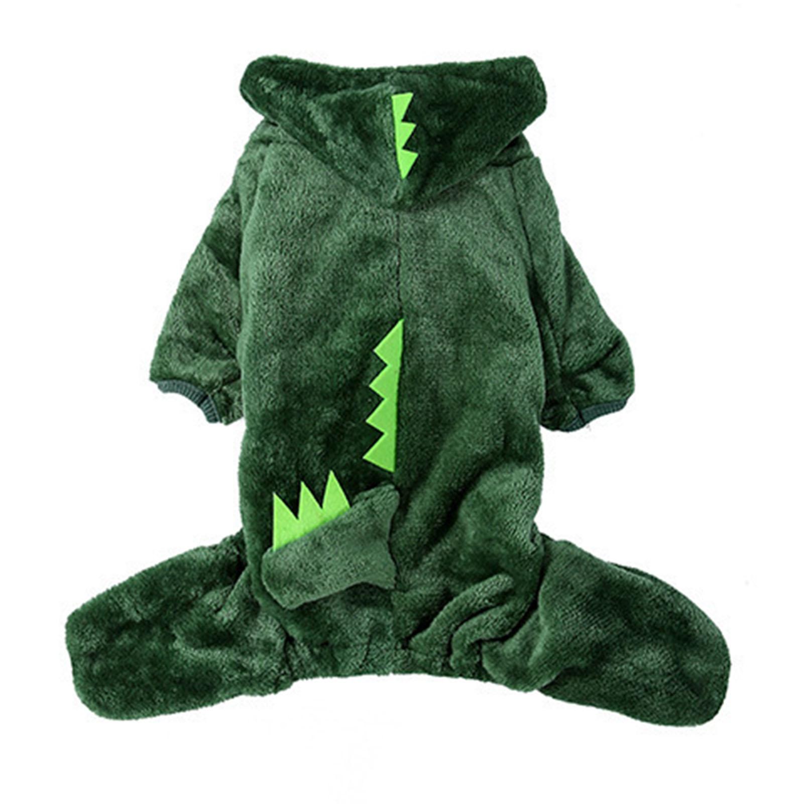 Hund Cartoon Kostüm Niedliche Dinosaurier Form Weiches Korallenfleece Warmes Hund Halloween Kostüm Winter Kapuzenpullover L(for 6.5-9kg)