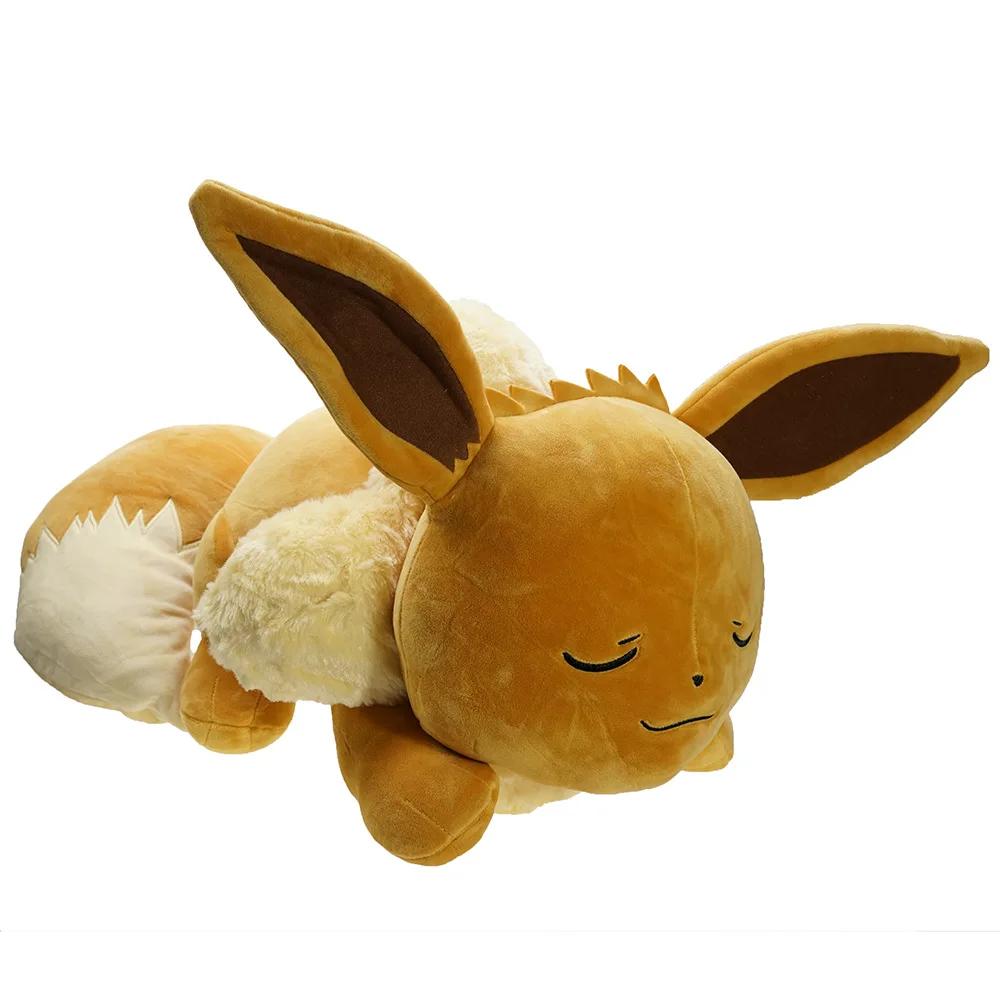 Pokemon Evoli Plüschtiere Anime Pokémon Plüschpuppen 60cm Riesen Niedliches Stoffkissen Evoli Schlafen Weihnachtsgeschenke für Kinder Large size 60CM