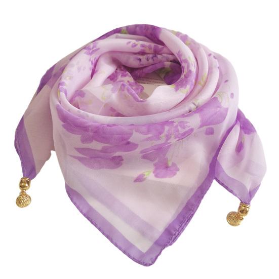 Damen Schal Pflanzen Blumenmuster Magnetische Metallschnalle Glatte Textur Schal Sonnenschutz Windschutz Kopftuch Strand Reise Zubehör