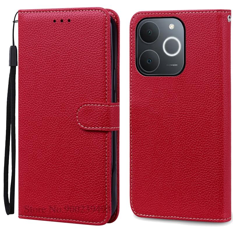Für Realme Note 70 Hülle Realme Note 70T Hülle Brieftasche Flip Leder Handyhülle Für Realme Note 70T Hülle Note70 Hülle Coque Fundas Note 70 (Note 70T) dunkelrote