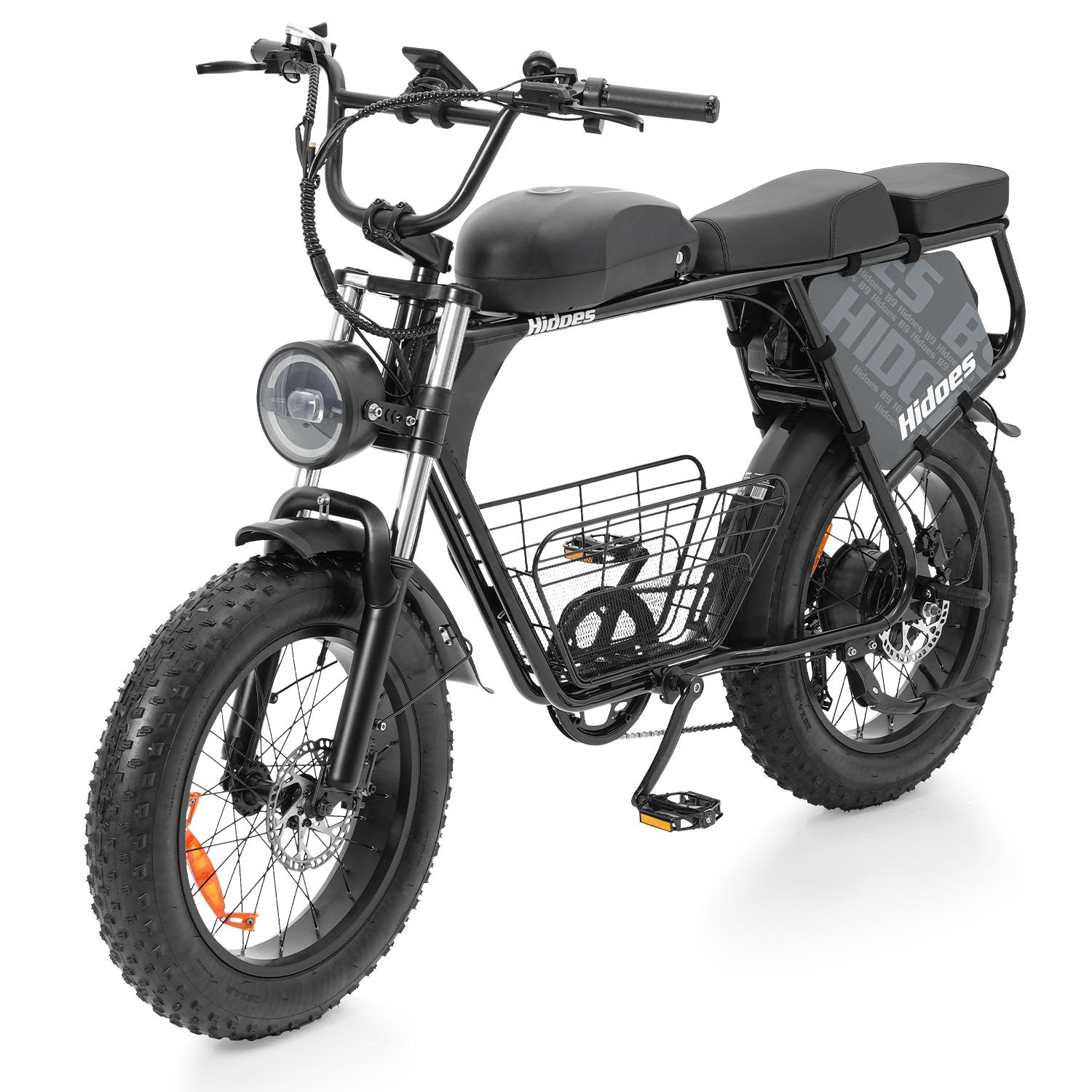 Hidoes HD-B9 Erwachsenen Mountain E-Bike 750W Bürstenloser Motor 48V 22,8AH Akku 20 Zoll Stoßdämpfende Reifen E-Bike für Off-Road Bergfahren schwarz