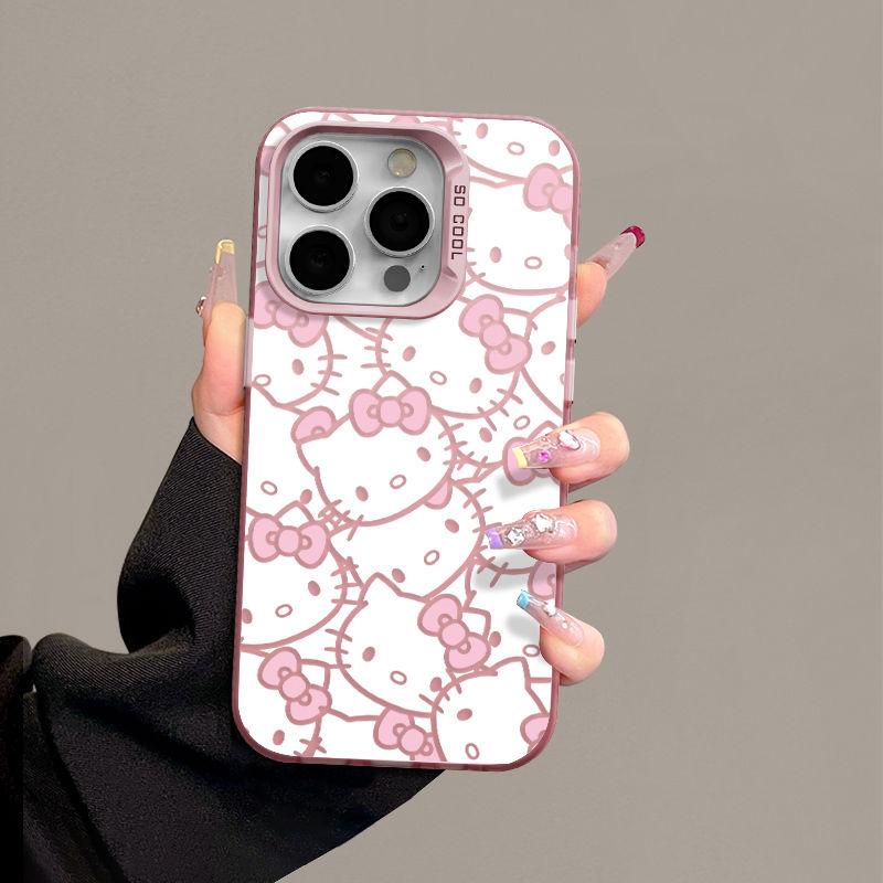 Rosa Hello Kitty Hülle Für Samsung Galaxy S25 S24 S23 S22 S21 S20 Plus Ultra FE A55 A35 A54 A53 A15 A52 A52S Niedliche Matte IMD Abdeckung Samsung S21