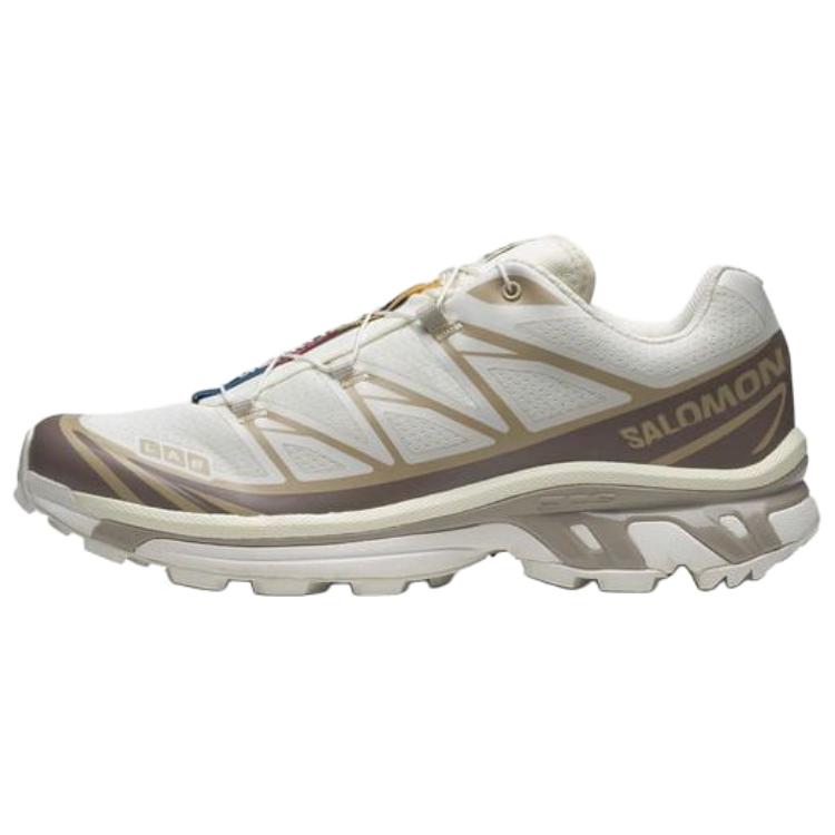 Salomon XT-6 Bequeme Vielseitige Langlebige Stoßdämpfende Low-Top Laufschuhe Unisex Laufschuhe Beige 477377 41⅓