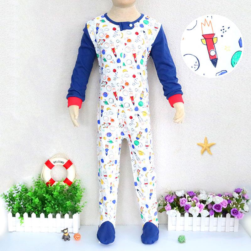 Baby Kinder 2 bis 7 Jahre alt Einteiliger Strampler Langarm 100% Baumwolle Kleidung Reißverschluss Jungen und Mädchen Kleidung Pyjama Strampler 116 dargestellt