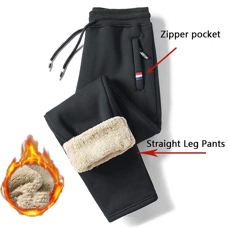 Winter Lammwolle Warme Casual Hosen Männer Fitness Sportswear Trainingsanzug Böden Jogginghose Hosen Track Hosen Herren Jogger 2XL matte schwarze