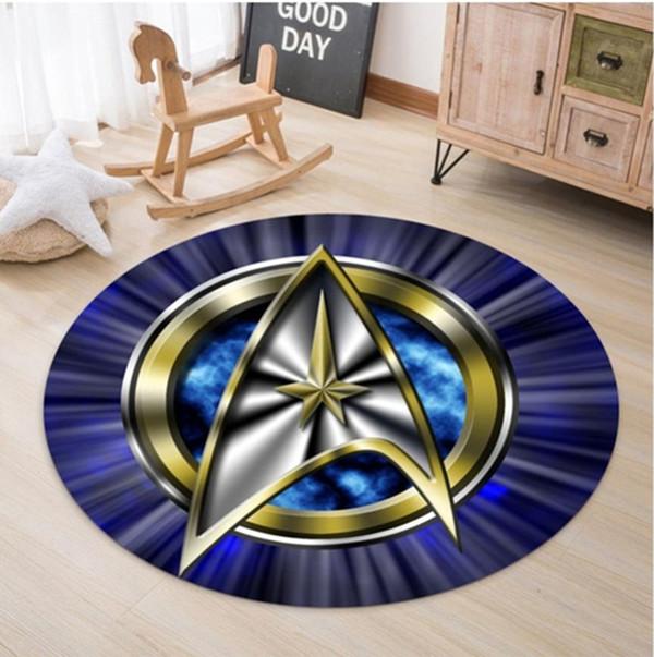 Star Trek Runder Teppich, dekorativer Wohnzimmer-Teppich, Fußmatte, Souvenier, Heimdekoration, Teppiche für das Wohnzimmer Diameter 60cm gray