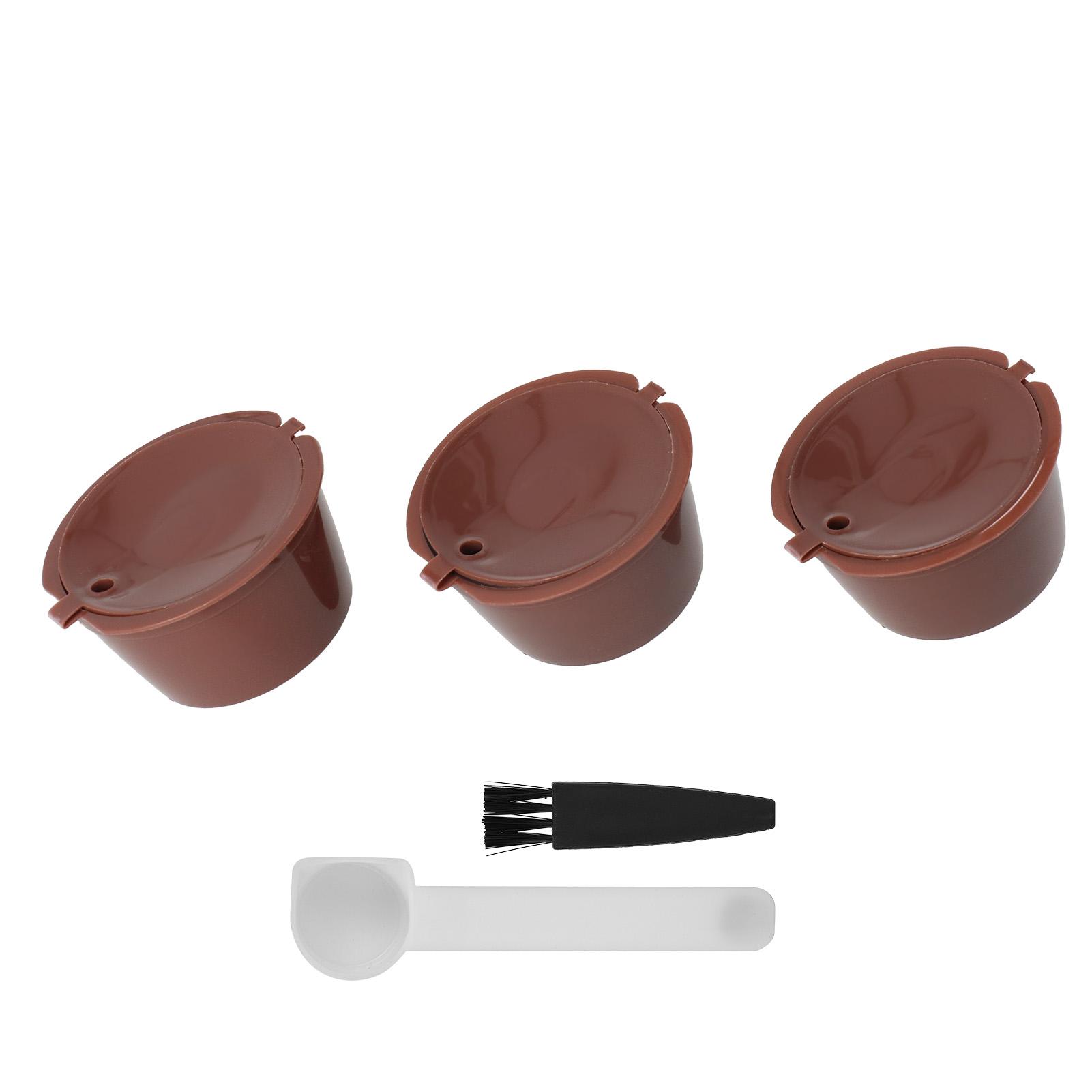 Wiederbefüllbares Kapsel-Kaffeefilter-Set Wiederverwendbares Café-Werkzeug Passend für Dolce Gusto KaffeemaschineKaffee kaffeebraun