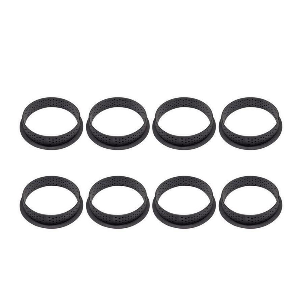 8PCS DIY Torte Ring Silikon Form Kuchen werkzeuge Französisch Dessert Backformen Cutter Runde Form Dekorieren Werkzeug Perforierte Mousse