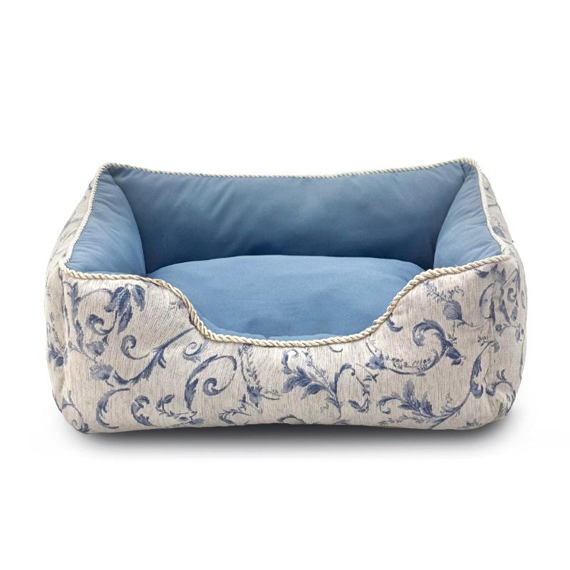 1 Stück Einfarbige Verdickte Kleine und Mittlere Hundehütte Halbgeschlossen Ganzjahres-Universale Katzenhütte Rutschfester Boden Haustiermatte Stilvolles Sofa-Bett Medium size 40*50cm [within 4kg] gray