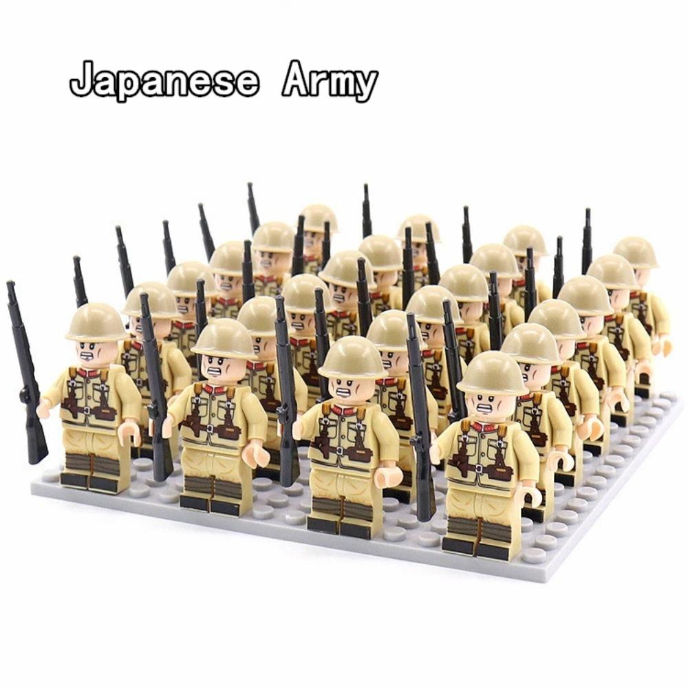 WW2 24 teile/los Militär Soldaten Bausteine ​​Set Waffen Sowjetischen USA UK China Frankreich Armee Action-figuren Ziegel Spielzeug Kinder geschenke amethyst