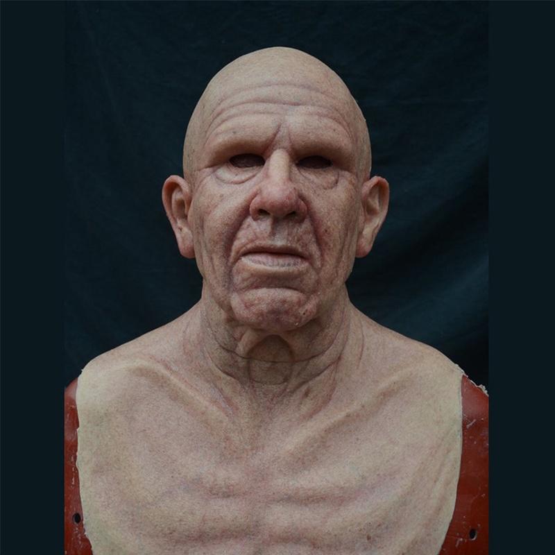 Realistische Latex Alte Mann Gesichtsmaske für Kostümparty Cosplay Kostüm Halloween Hochwertiges Material Old Man Without Hair