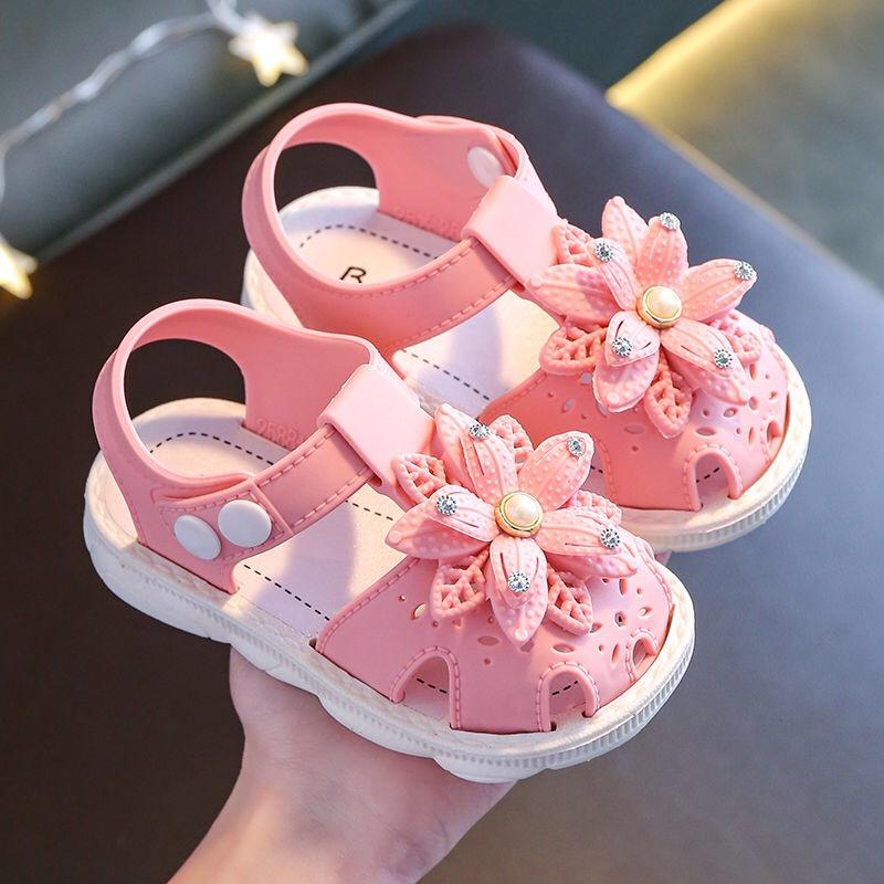 Mädchen Sandalen Blumen Süße Weiche Kinder Strandschuhe Kinder Sommer Blumen Sandalen Prinzessin Mode Niedlich Hohe Qualität 25 rosa