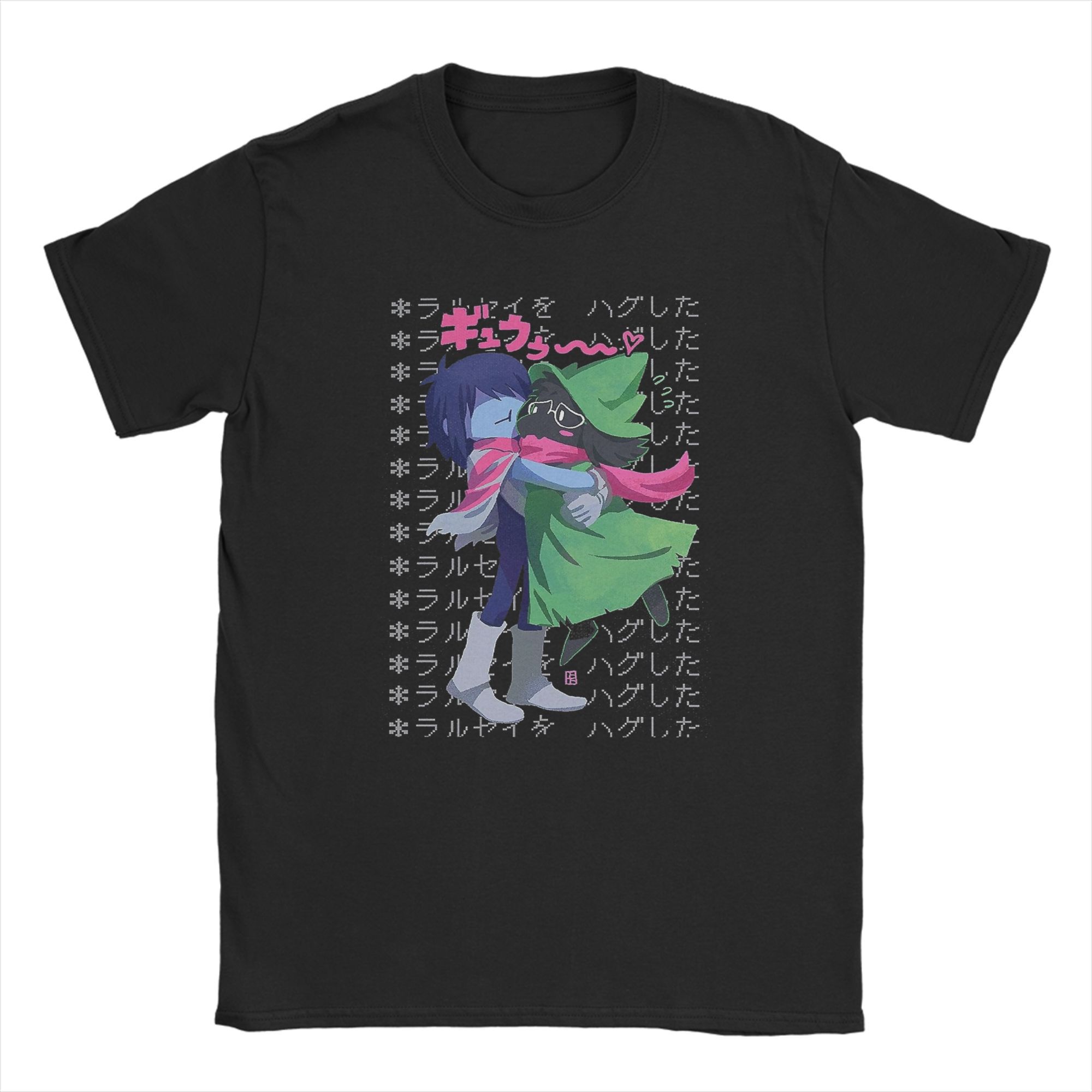 Neuheit Deltarune Kris und Ralsei T-Shirts Herren Rundhals Reine Baumwolle T-Shirts Kurzarm T-Shirt Übergrößen Tops M