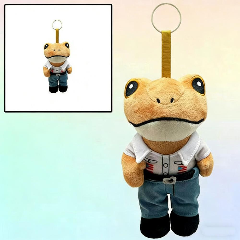 Süße puertoricanische Sängerin Bad Bunny Frosch Plüsch Schlüsselanhänger Stoffpuppe Rucksack Anhänger Kinderspielzeug Süßes Spielzeug Festival Geburtstagsgeschenk