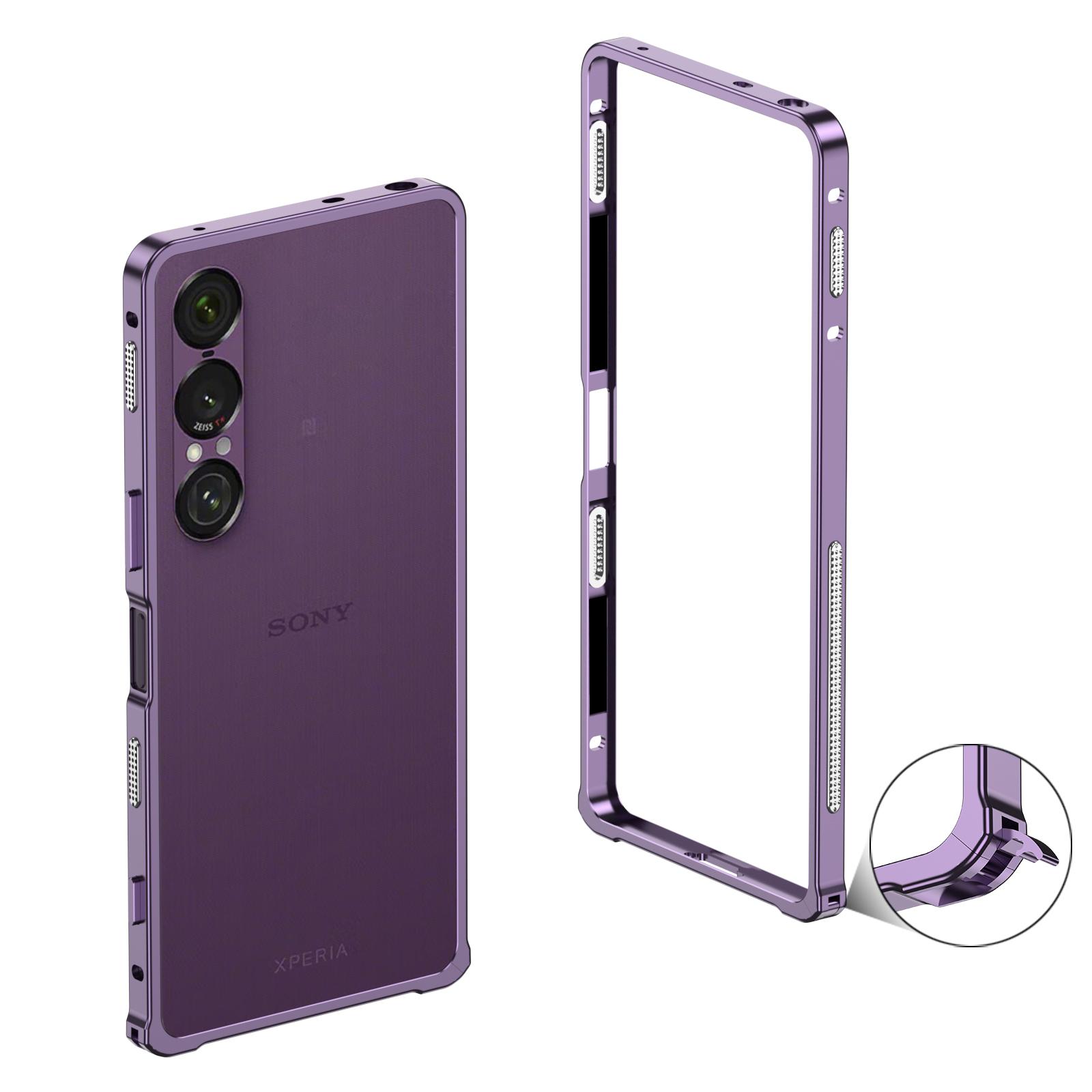 Moderne Aluminium-Metallrahmen-Stoßstangen-Hülle Für Sony Xperia 1 VIII VII VI Ultradünn Leichtgewicht aluminum&Sony Xperia 1 VI violett