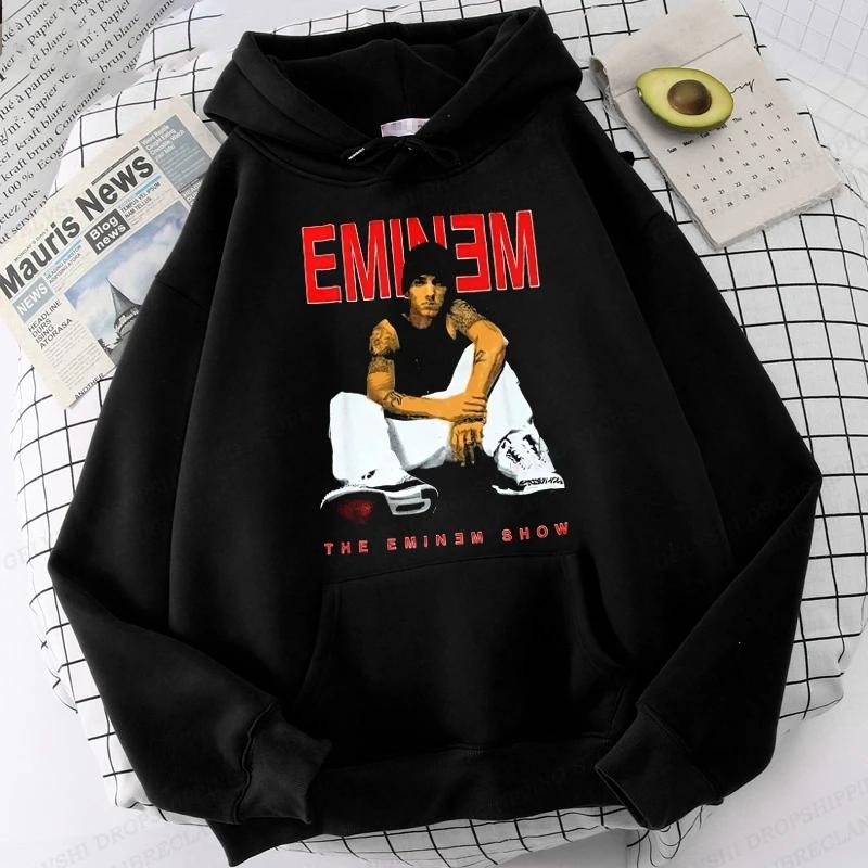 Eminem Print Hoodie Herren Damen Mode Hip Hop Hoodies Damen Sweatshirts Rapper Sweatshirts Kleidung Rock Mode Harajuku Sweatshirts M