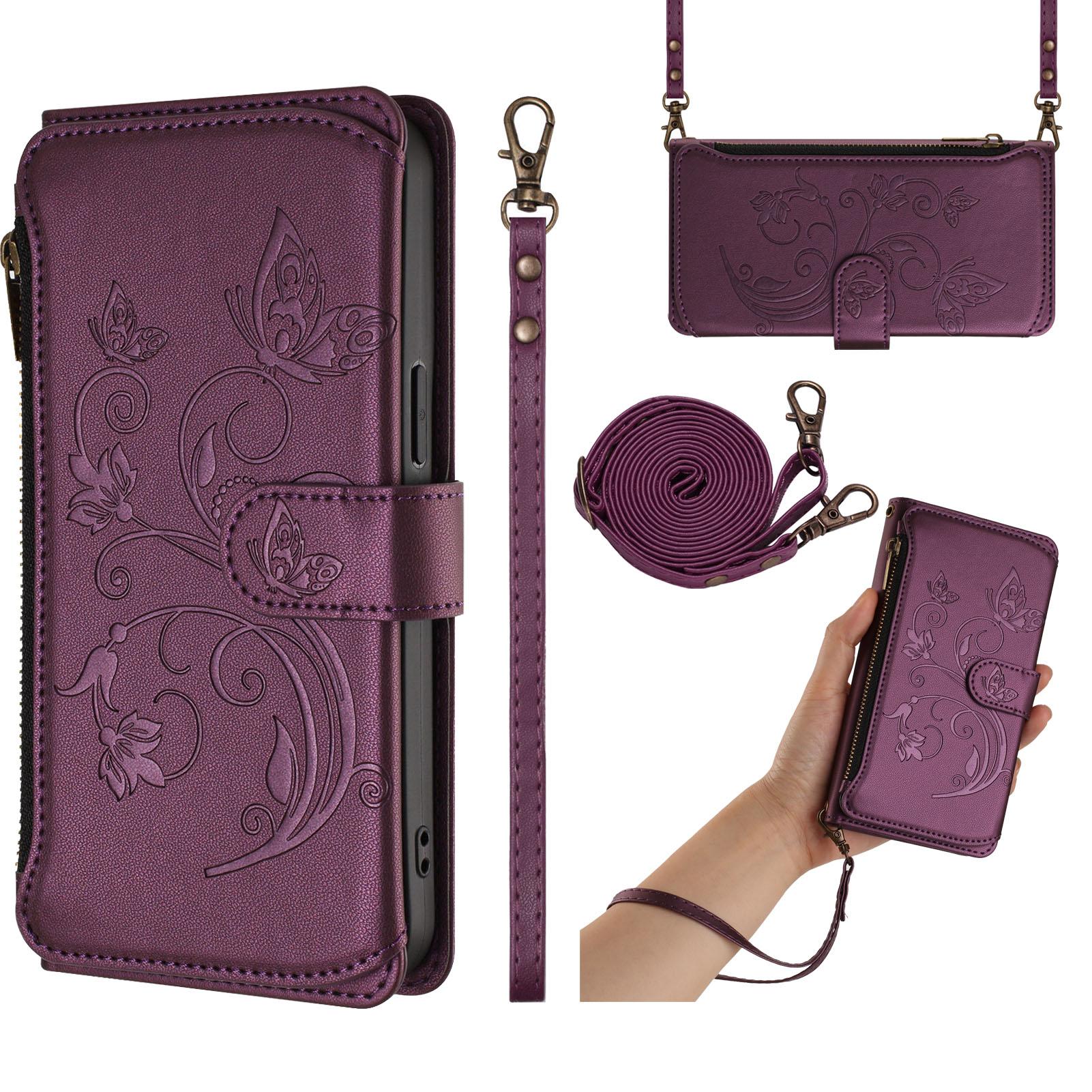 Leder Klapphüllen Für T-Mobile REVVL 8 7 6 6X Pro T Phone 3 2 5G Hülle Kartenetui Handy Tasche Zweischichtiges Aufbewahrungsfach T-Mobile REVVL 7 Pro Violett
