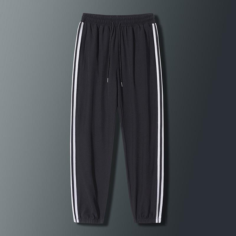 Herren Casual Jogginghose Herren Basic Hose Trainingsanzug Seitenstreifen Schlank Atmungsaktiv Sportbekleidung Trainingshose 3XL schwarz