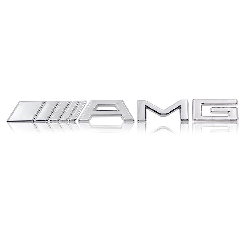 AMG Emblem Karosserie Kofferraum Metallaufkleber Auto Plakette Dekoration Zubehör Für Mercedes Benz AMG W204 W205 W203 W211 W212 W213 W201 W210 silber