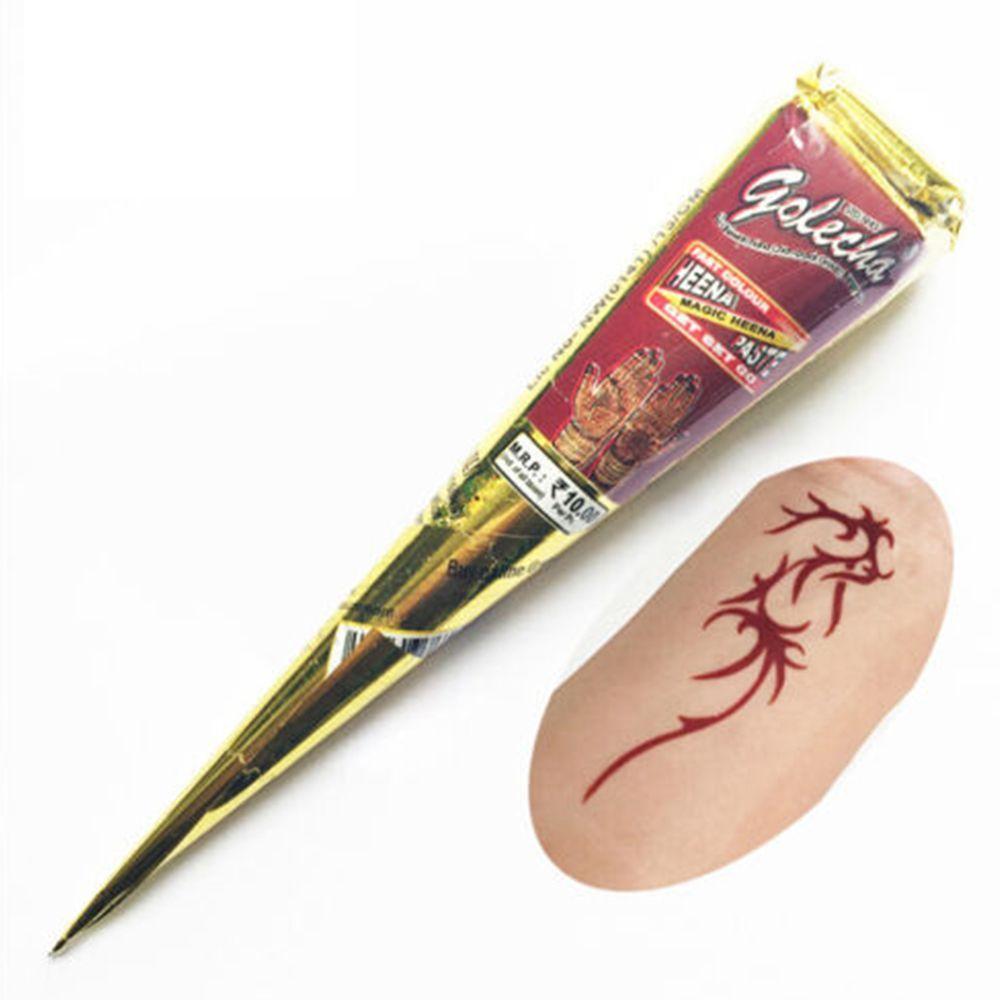 3 Farben Natürliche Kräuter Henna-Kegel Temporäres Tattoo Körperkunst Farbe Mehandi Tinte dunkelrote