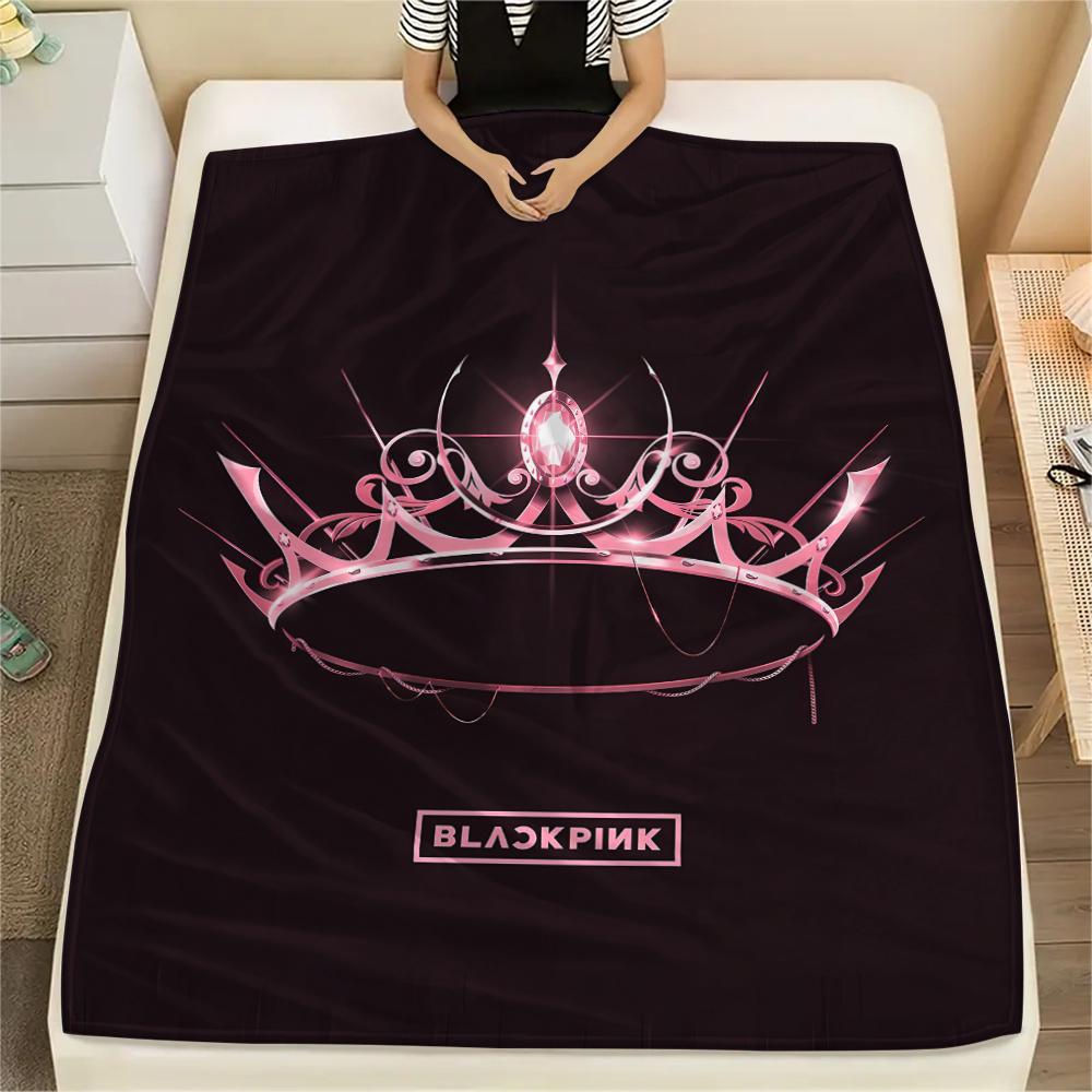 1 Stück Flanelldecke mit Blackpink-Aufdruck, Hohe Qualität für alle Jahreszeiten, Heimdekoration, Wärme und Komfort, Perfekt für Weihnachtsgeschenke 80cm x 120cm white