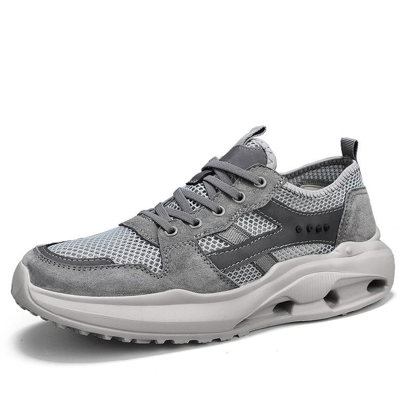 Herrenschuhe Sommer Trendig Tragbar Outdoor Weiche Sohle Outdoor Lässig Mesh-Oberfläche Laufen Bergsteigen Sport Mesh-Schuhe 45 graue