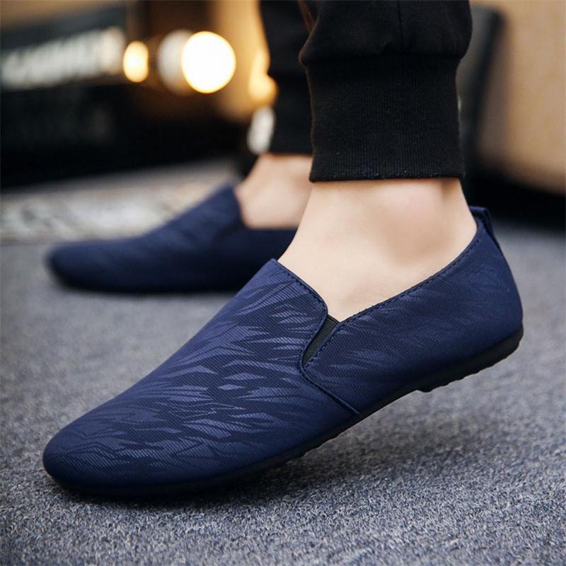Mode Herren Sommer Retro Faule Schuhe Casual Erbsen Schuhe England Casual Schuhe 41 blau