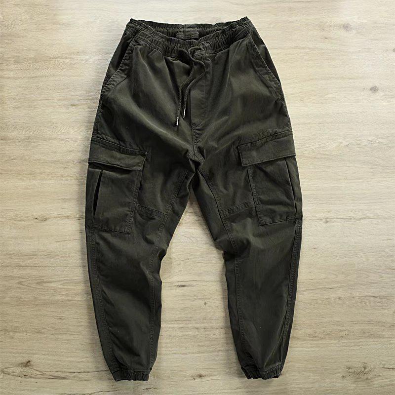Locker sitzende japanische Trend-Overalls für Herren – Arbeitshose für Frühling und Herbst XL grün