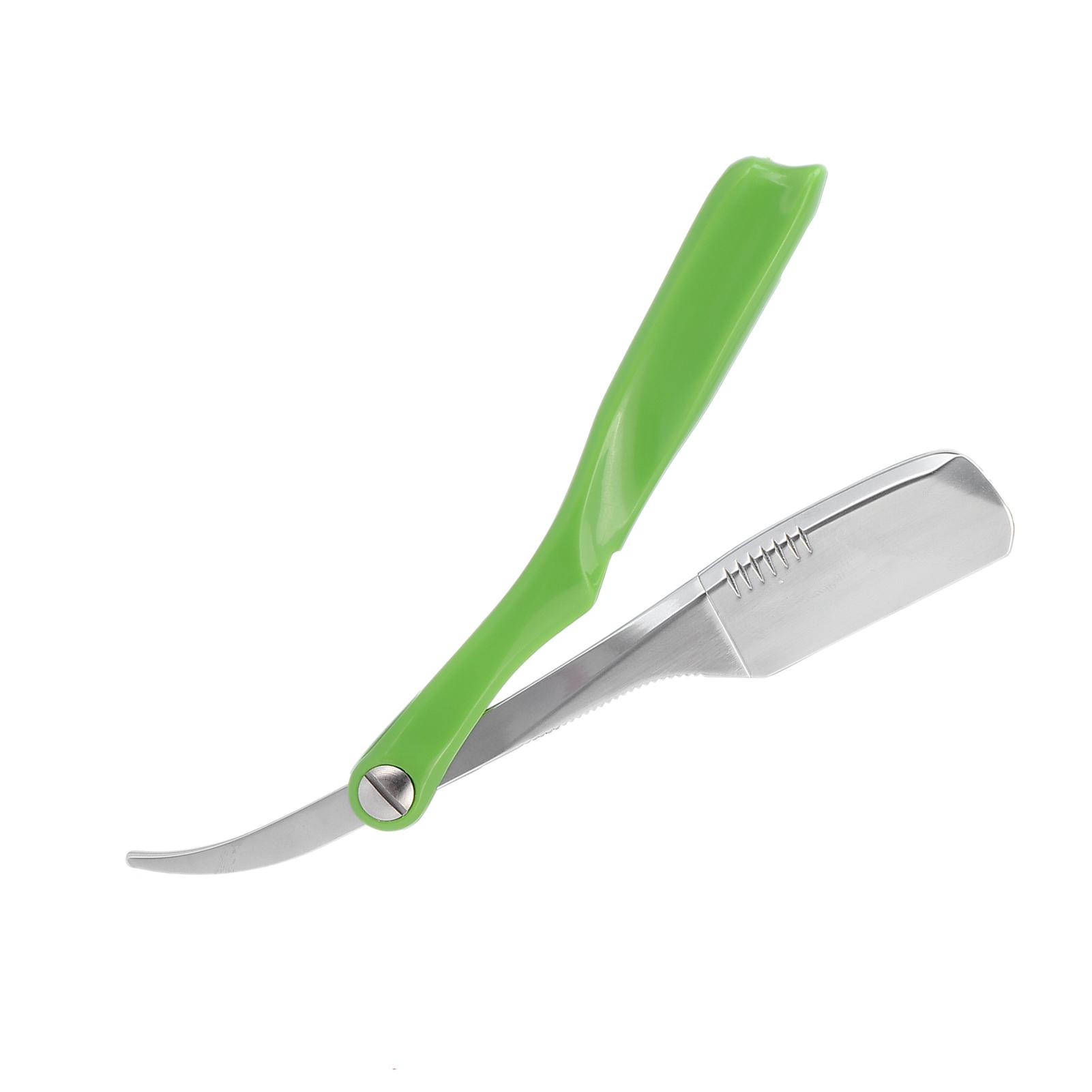 Vintage Barbier Rasiermesser Edelstahl Manuell Herrenrasur Rasiermesserhalter mit gerader Klinge grün