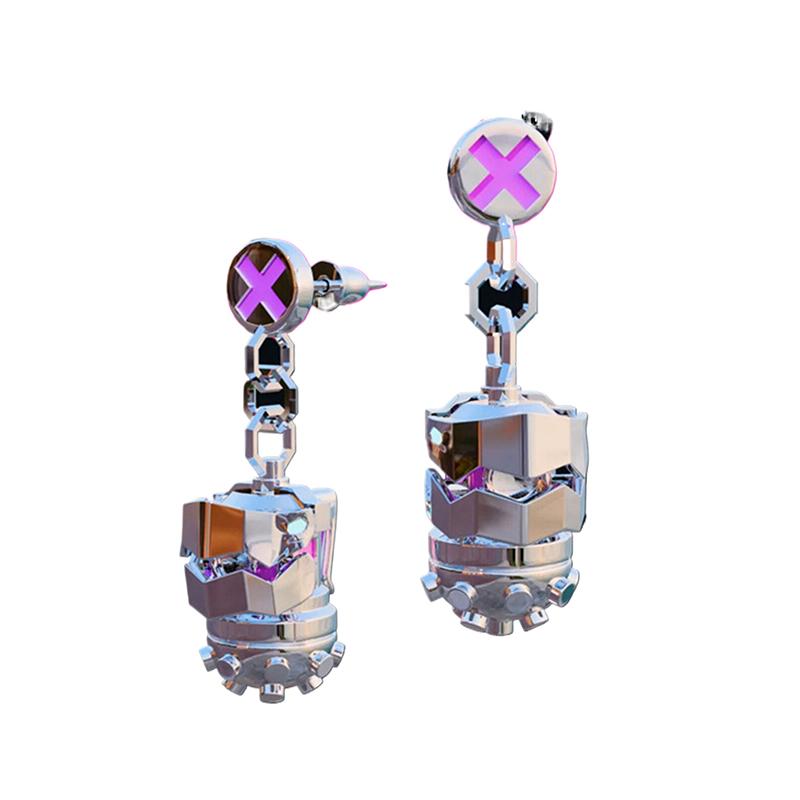 Arcane Jinx Ohrringe Anime Cosplay Requisite Für Frauen Jinx Figur Waffe Schmuck Hip Hop Punk Persönlichkeit Ohrring Party Schmuck Geschenk gray