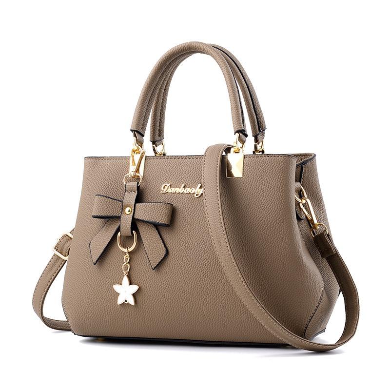 7 Farben Mode Blumen Handtaschen Damen Totes Leder Clutch Bag Damen Handtaschen khaki