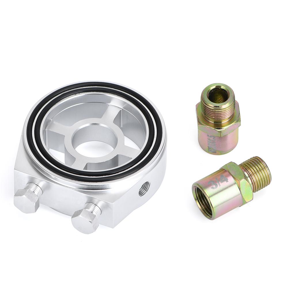 Racing M20X1.5 3/4-16 1/8 NPT Aluminium Öldruckmesser Ölfilter Sandwich Adapter Autozubehör silber