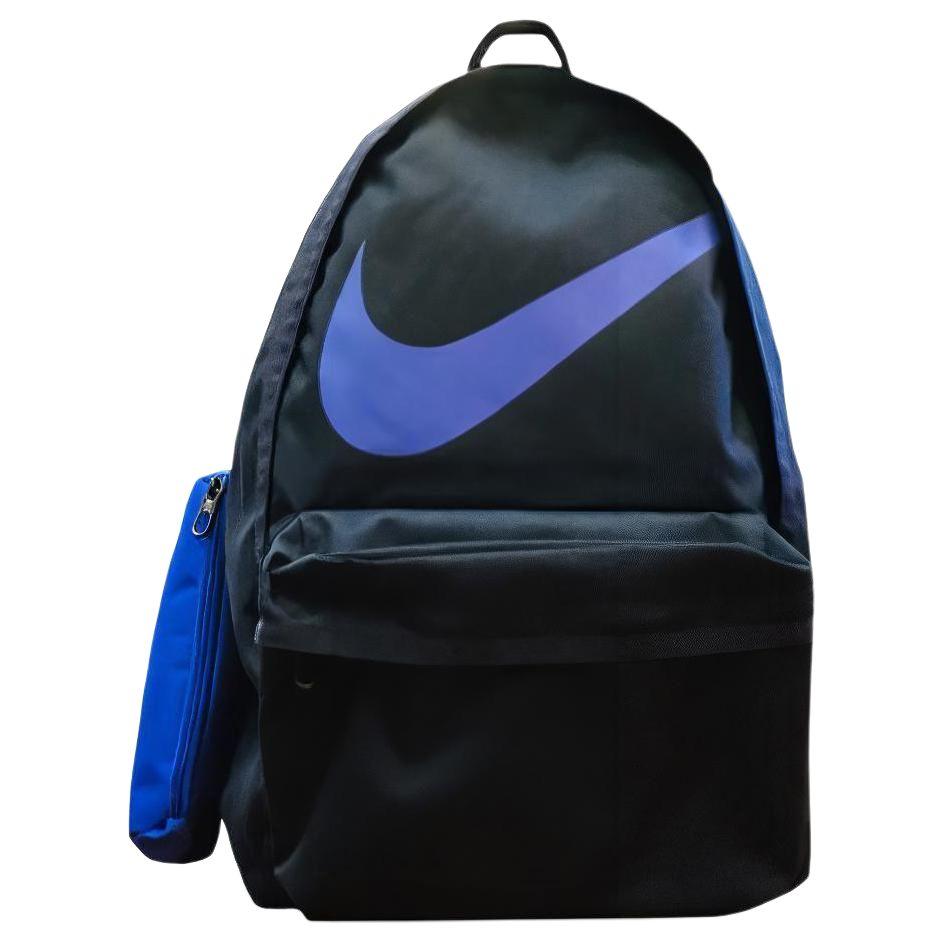 Nike Schüler Großer Logo Mit Federmäppchen Rucksack Unisex Rucksack Dunkelblau Lila Schwarz BZ9812-454 Black