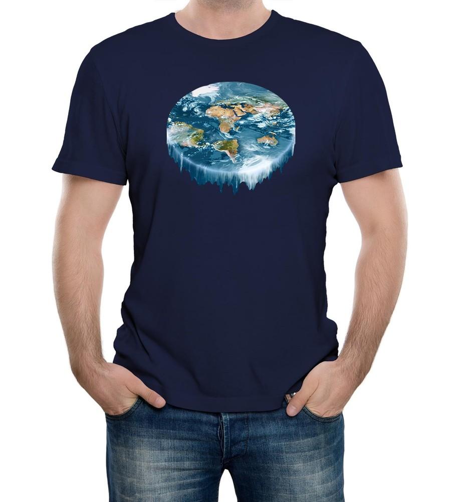 Flache Erde Wasserfall Herren T-Shirt Flache Erde Verschwörungstheorie Keine Kugel Lustig XL