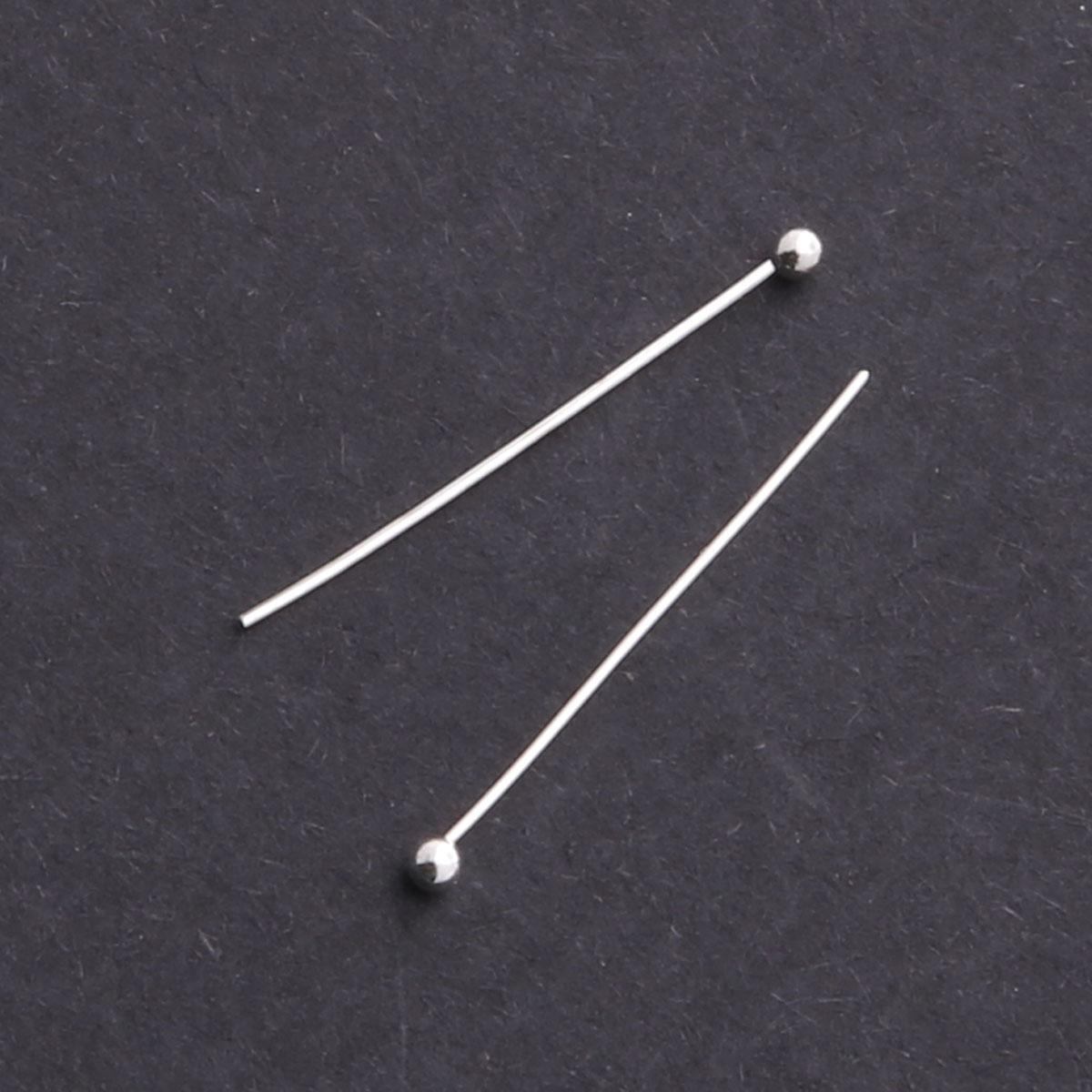 25mm Kopfstift Kugel Nadeln Zubehör für Schmuckherstellung DIY Zubehör Halskette Armband Ohrring 25MM 500pcs silber