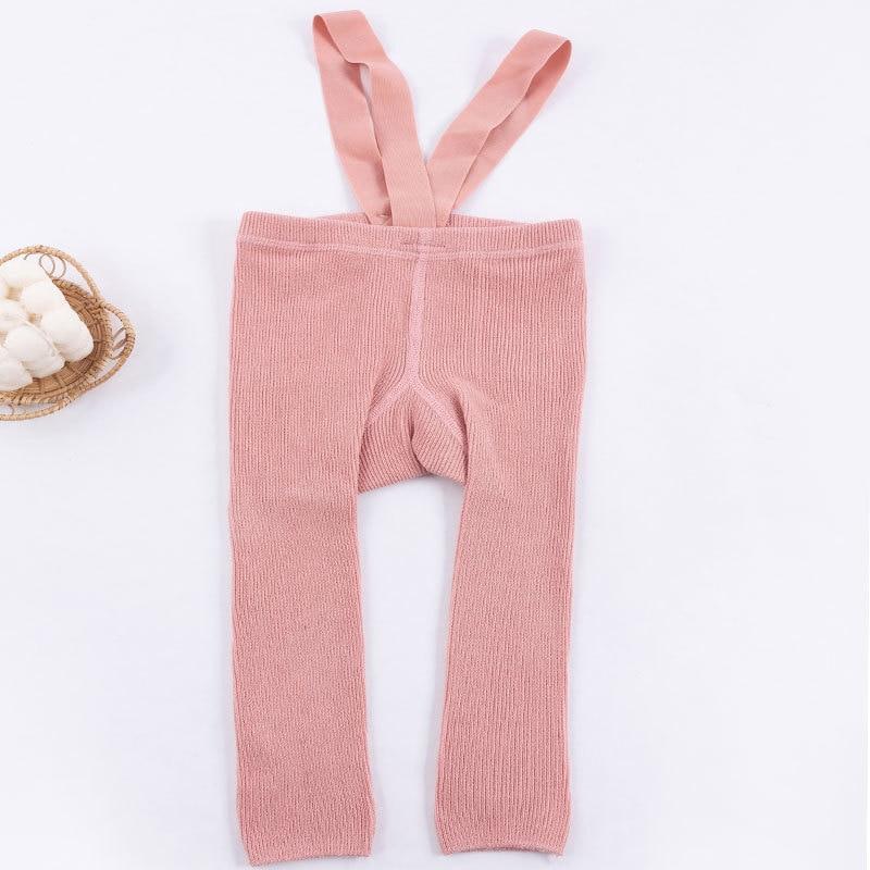 Infant Kinder Hosenträger Strumpfhosen Frühling Herbst Baby Mädchen Jungen Strumpfhosen Baby Mädchen Kleidung Hohe Taille Bandage Kreuz Straped Leggings 6-12Months rosa