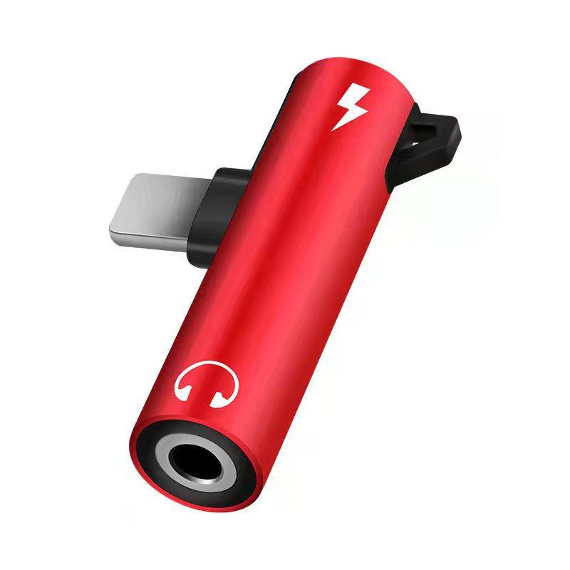 2 IN 1 Audio-Adapter für Typ C auf 3,5 mm Klinke Jsaux Aux USB C Kopfhöreranschluss Audiokabel für Xiaomi Mi iPad für iOS auf 3,5 mm Stecker Audio-Splitter For iOS rot
