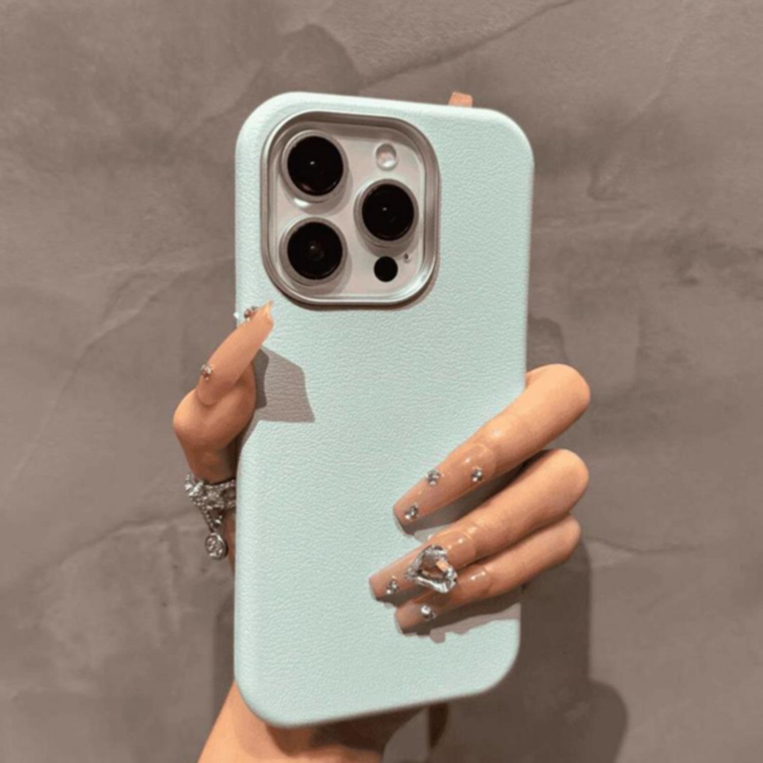 TPU Einfaches Leder Handyhülle für infinix HOT 50 Pro Plus 50i 40i 40 30 20s 12 Play Schutzhülle Objektiv All Inclusive Anti-Fall Weich HOT 50 Pro+ cyanblau