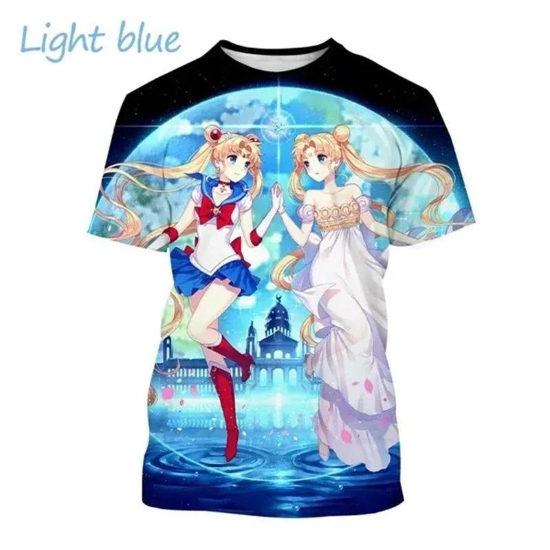 Sommer Sailor Moon 3D-gedruckte Baumwolle T Kinderkleidung Mädchen 5XL