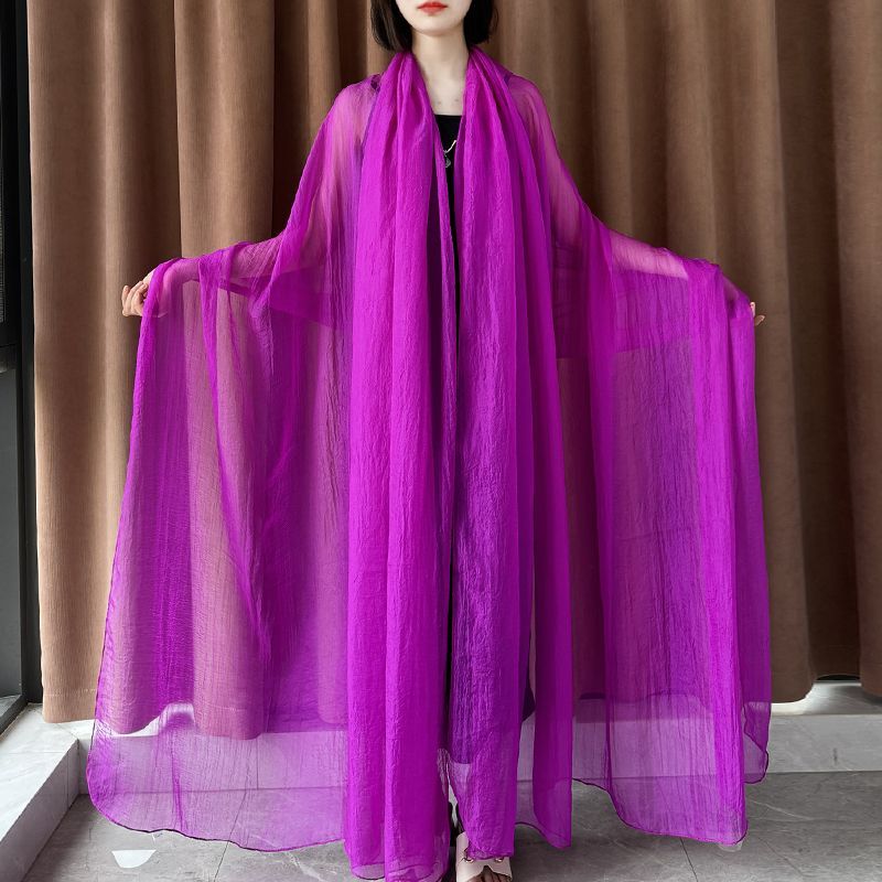 Extra großer Schal, einfarbiger Schal, Damenmode-Schal, Chiffon-Tanzschal, Sonnenschutz, Strandtuch, max. Größe ist 3*1,5m (±5-10cm Fehler) L: 2M * W: 1.5M tief magenta
