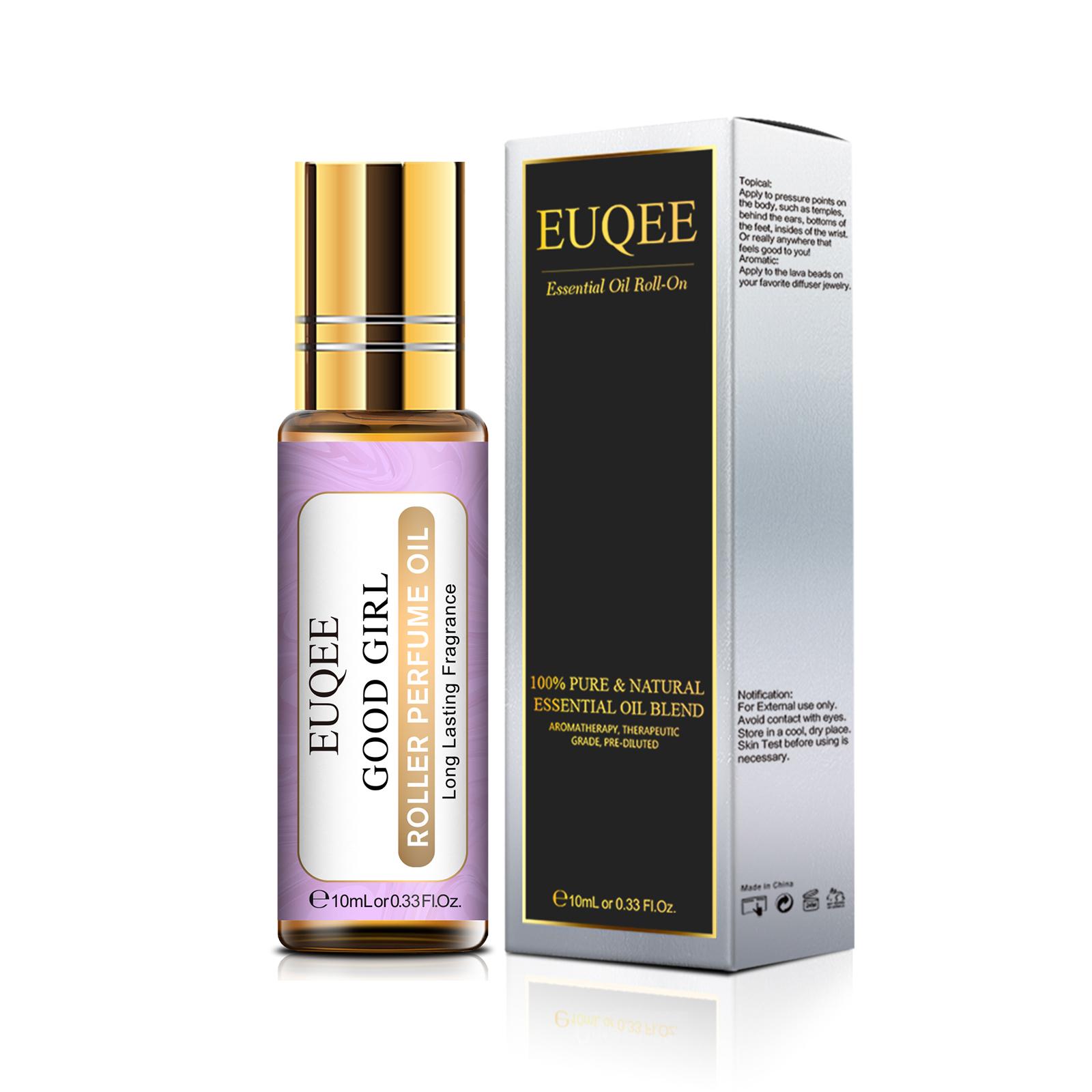 10 ml EUQEE Roller-Parfümöl für Luftbefeuchter-Düfte, Schönheit, Hautpflege, Luftreiniger, ätherisches Parma-Veilchenwinkel-Kokosnuss- und Vanille-Blumenöl Good Girl
